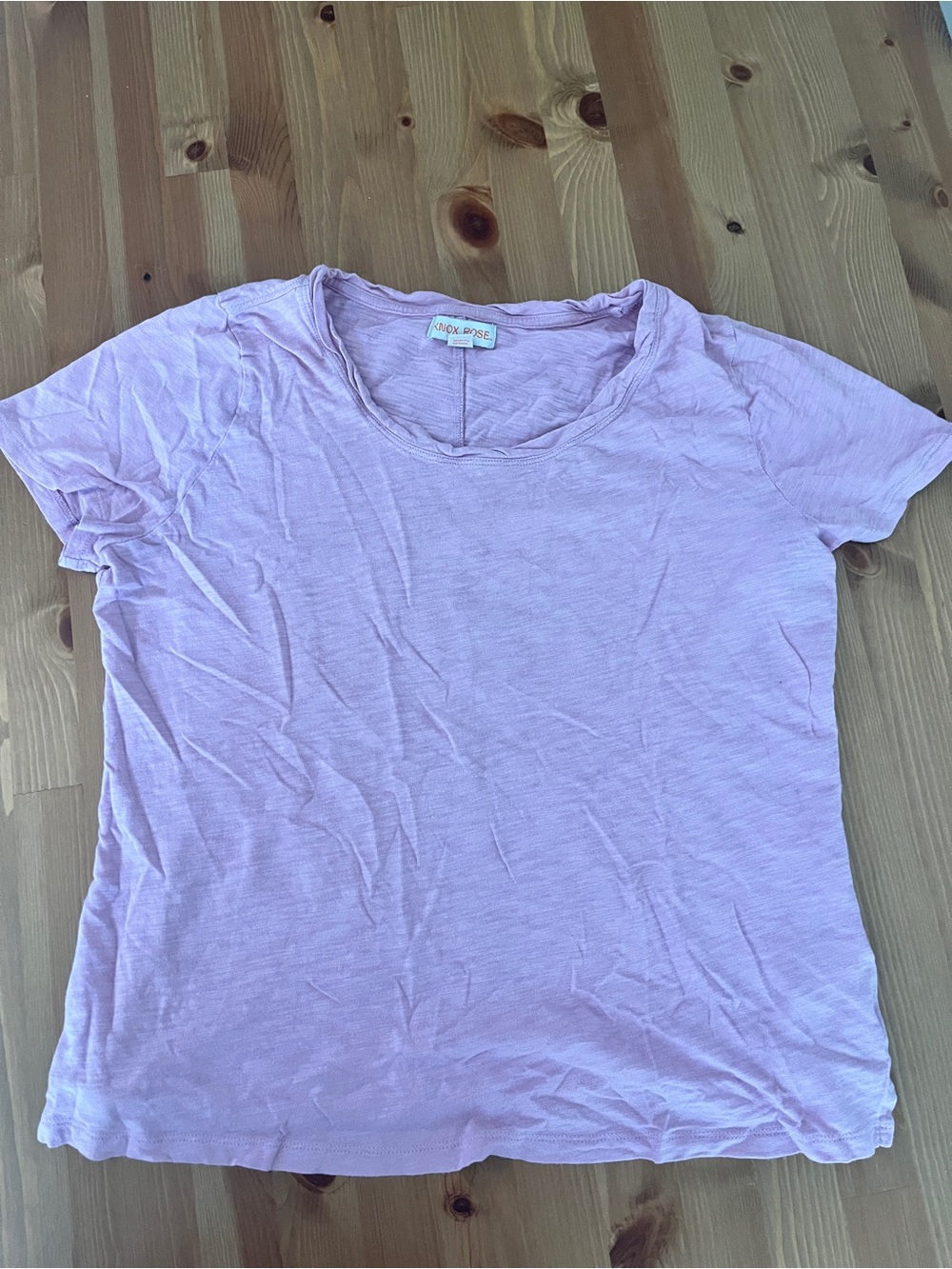 Knox Rose Women's Short-Sleeve Pink Crewneck Tee